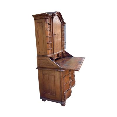 Antique German Baroque Tabernacle Secretary Desk Cabinet