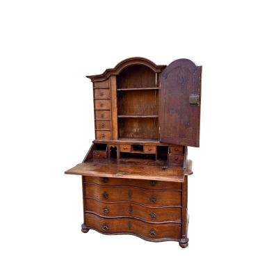 Antique German Baroque Tabernacle Secretary Desk Cabinet