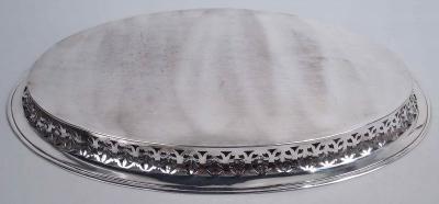 Antique German Biedermeier Classical Silver Tray C 1860