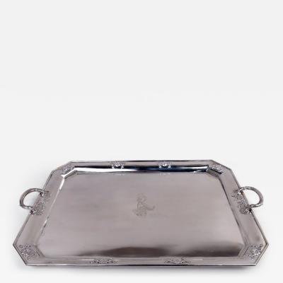 Antique German Classical Silver Tea Tray