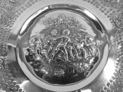 Antique German Hanau Rococo Revival Silver Bowl