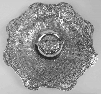 Antique German Hanau Rococo Revival Silver Bowl