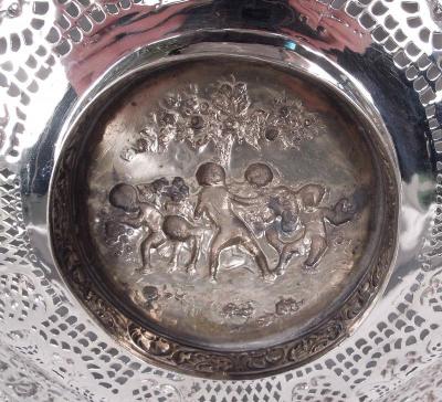 Antique German Hanau Rococo Revival Silver Bowl