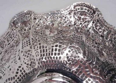 Antique German Hanau Rococo Revival Silver Bowl