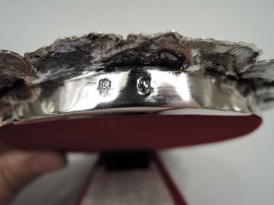 Antique German Hanau Silver Floral Garland Picture Frame