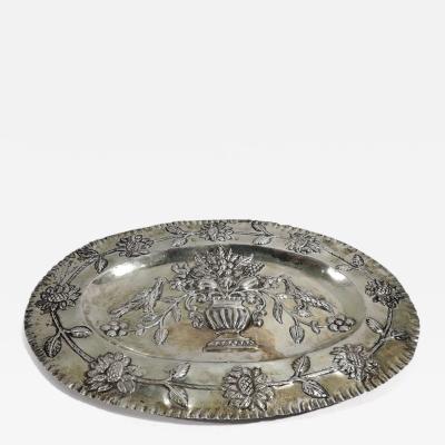 Antique German Na ve Neoclassical Silver Tray