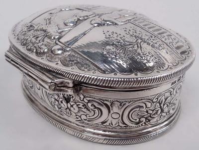 Antique German Neoclassical Silver Trinket Box