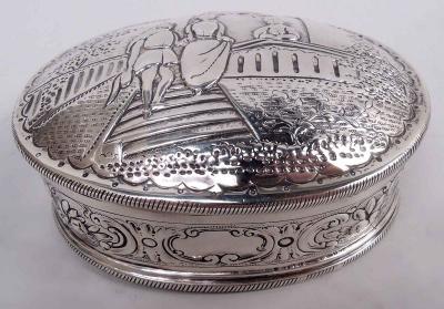 Antique German Neoclassical Silver Trinket Box