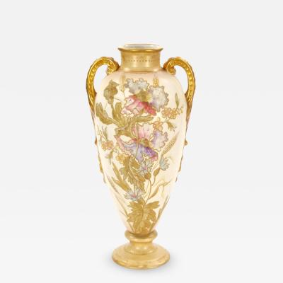 Antique German Porcelain Hand Painted Gilt Decorative Vase