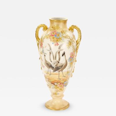 Antique German Porcelain Hand Painted Gilt Decorative Vase