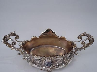 Antique German Rococo Silver Centerpiece Bowl C 1900