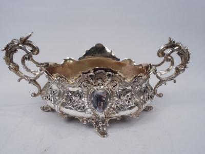 Antique German Rococo Silver Centerpiece Bowl C 1900
