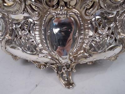 Antique German Rococo Silver Centerpiece Bowl C 1900
