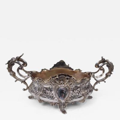 Antique German Rococo Silver Centerpiece Bowl C 1900