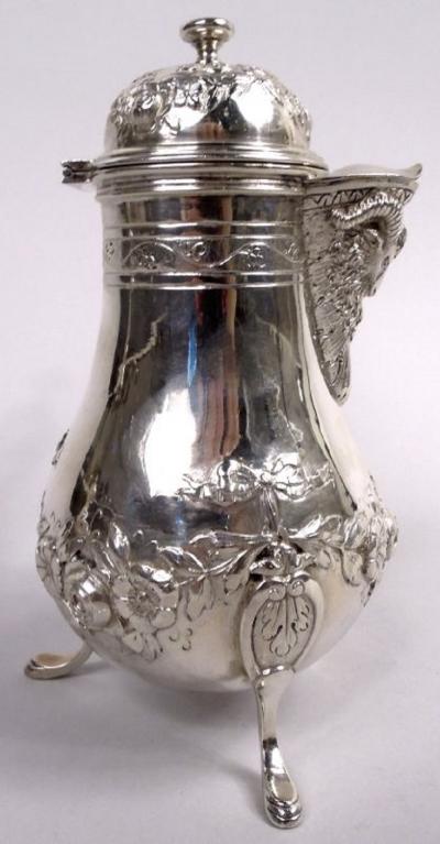 Antique German Rococo Silver Coffeepot C 1900