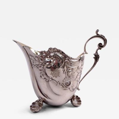 Antique German Rococo Silver Creamer