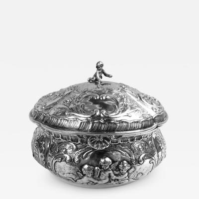 Antique German Rococo Silver Keepsake Casket