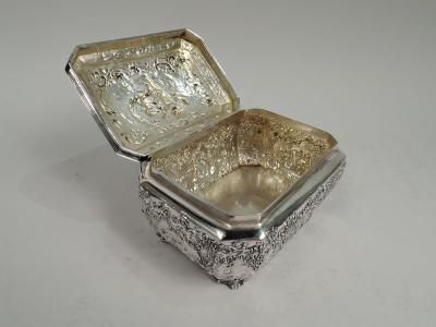 Antique German Rococo Silver Keepsake Casket Box