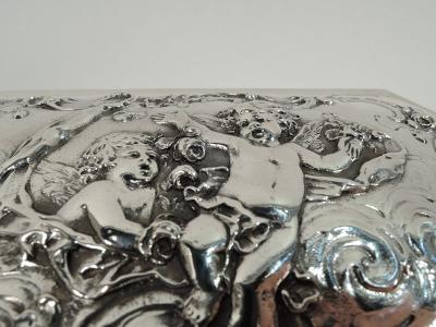 Antique German Rococo Silver Keepsake Casket Box