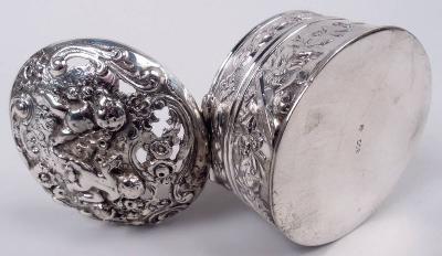 Antique German Rococo Small Silver Box