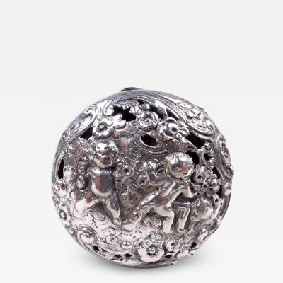 Antique German Rococo Small Silver Box