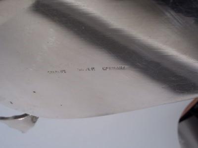 Antique German Silver Figural Swan Bird Bowl with Glass Liner