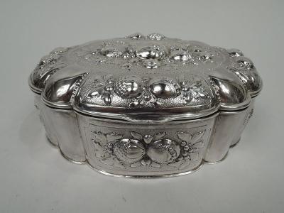 Antique German Silver Fruits and Foliage Keepsake Box