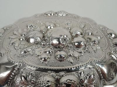 Antique German Silver Fruits and Foliage Keepsake Box
