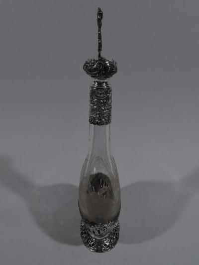 Antique German Silver Glass Windmill Decanter