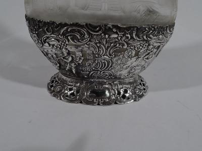 Antique German Silver Glass Windmill Decanter