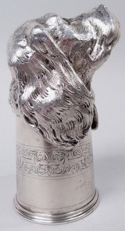Antique German Silver Hound Dog Stirrup Cup