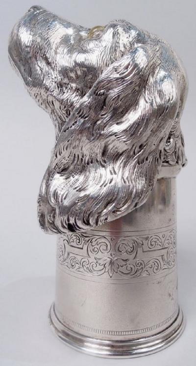 Antique German Silver Hound Dog Stirrup Cup