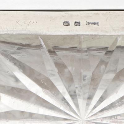 Antique German Silver Overlay Etched Glass Barware Decanter