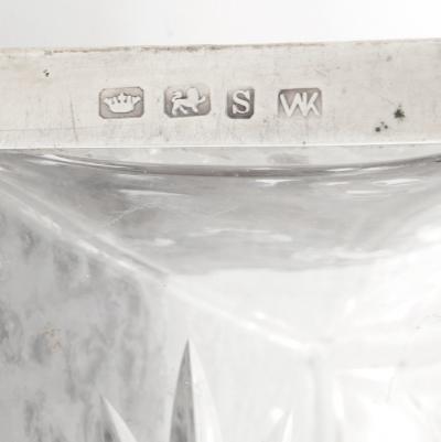 Antique German Silver Overlay Etched Glass Barware Decanter