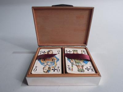 Antique German Silver Playing Card Box