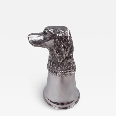 Antique German Silver Spaniel Dog Stirrup Cup