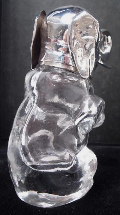 Antique German Sterling Silver Glass Figural Elephant Sugar Caster