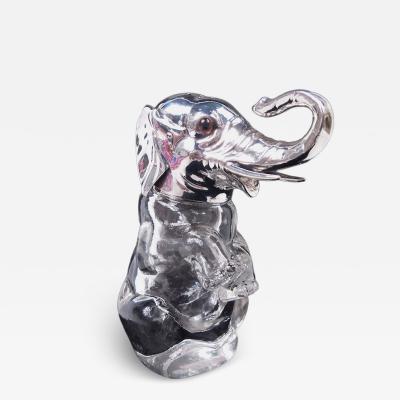 Antique German Sterling Silver Glass Figural Elephant Sugar Caster