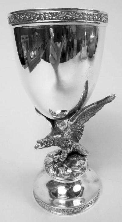 Antique German Sterling Silver Goblet with Imperial Eagle