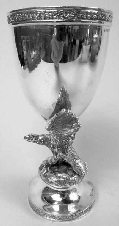 Antique German Sterling Silver Goblet with Imperial Eagle