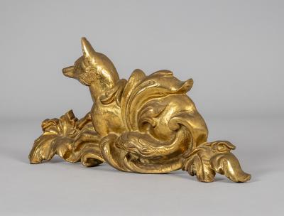 Antique Gilded Cast Iron Fox Doorstop