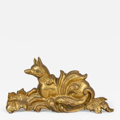 Antique Gilded Cast Iron Fox Doorstop