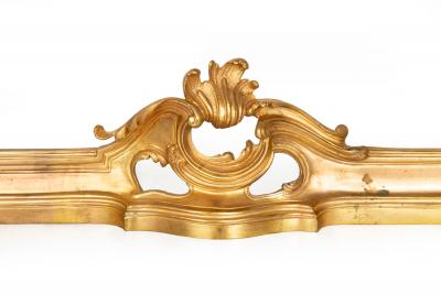 Antique Gilt Bronze Fireplace Fender with Chenets by Bouhon Paris