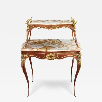 Antique Gilt Bronze Louis XVI Two Tier Tea Table