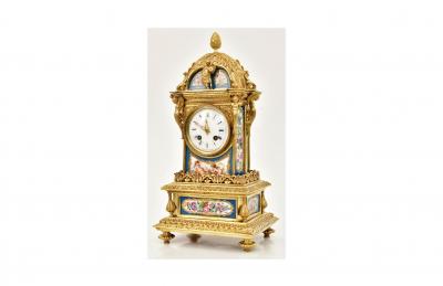 Antique Gilt Bronze S vres Porcelain Mantel Clock Raingo Fr res S vres Paris
