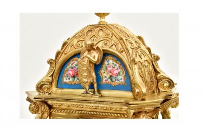 Antique Gilt Bronze S vres Porcelain Mantel Clock Raingo Fr res S vres Paris