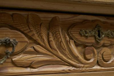 Antique Glazed Dresser in Solid Pine 19th Century