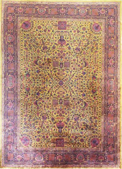 Antique Golden Manchester Kashan Carpet The Finest 10 x 14