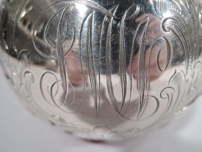 Antique Gorham Art Nouveau Red Silver Overlay Cologne Bottle