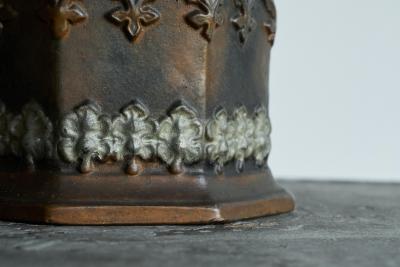 Antique Gothic Revival Style Lidded Tobacco Pot 19th Century